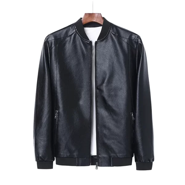 Men's Faux Leather Jacket Motorcycle Black 8XL - Image 10
