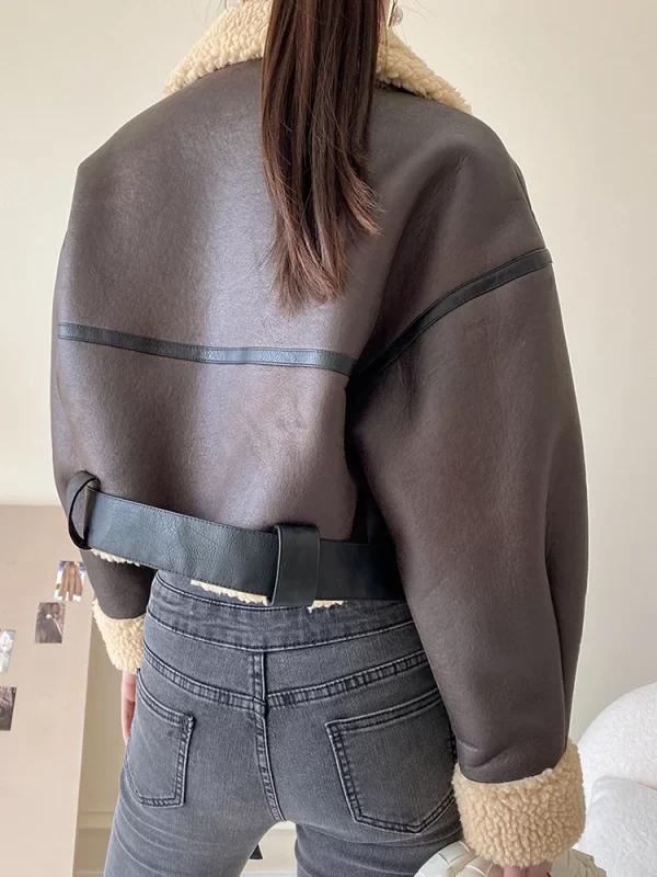 Women's Faux Lamb Fur Coat Retro Streetwear Thick Warm - Image 5