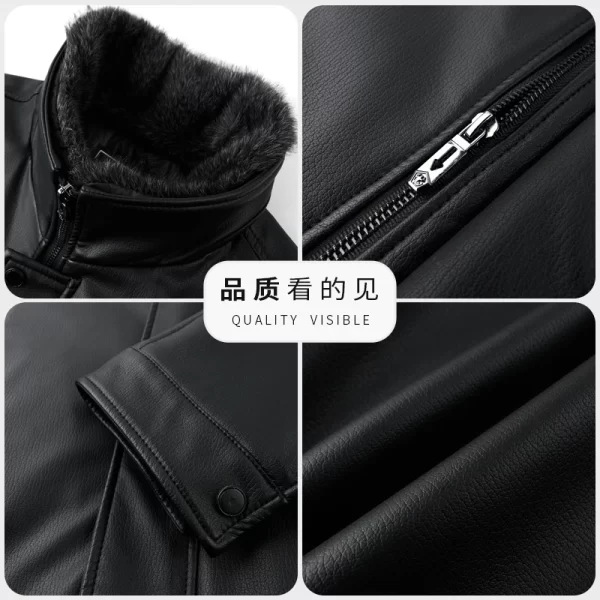 Men's Genuine Leather Jacket Sheepskin Down Winter Warm - Image 6