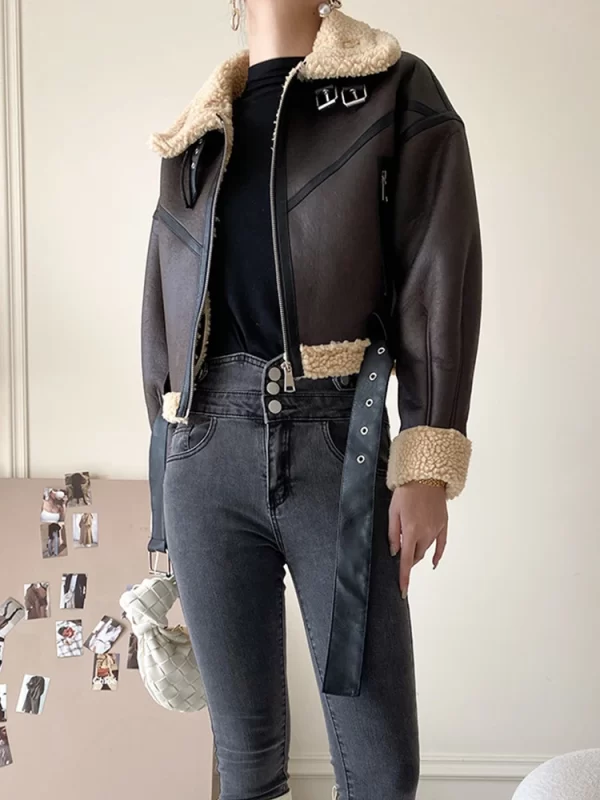 Women's Faux Lamb Fur Coat Retro Streetwear Thick Warm - Image 6