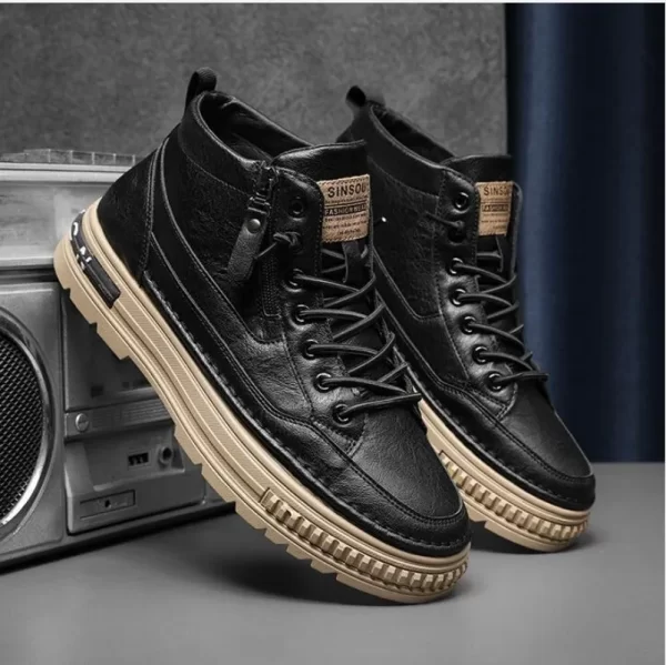 Men's High Top Boots Casual Korean Style Ankle Shoes - Image 4