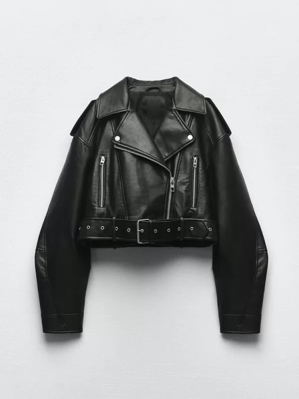 Women's Faux PU Leather Jacket Motorcycle Biker Belted Coat