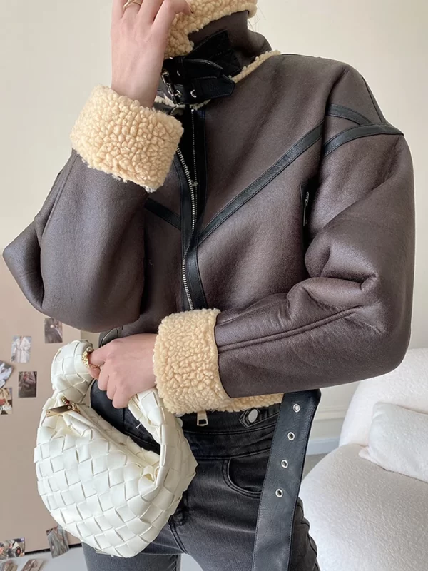 Women's Faux Lamb Fur Coat Retro Streetwear Thick Warm - Image 2
