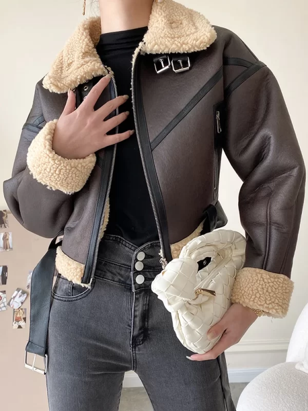 Women's Faux Lamb Fur Coat Retro Streetwear Thick Warm