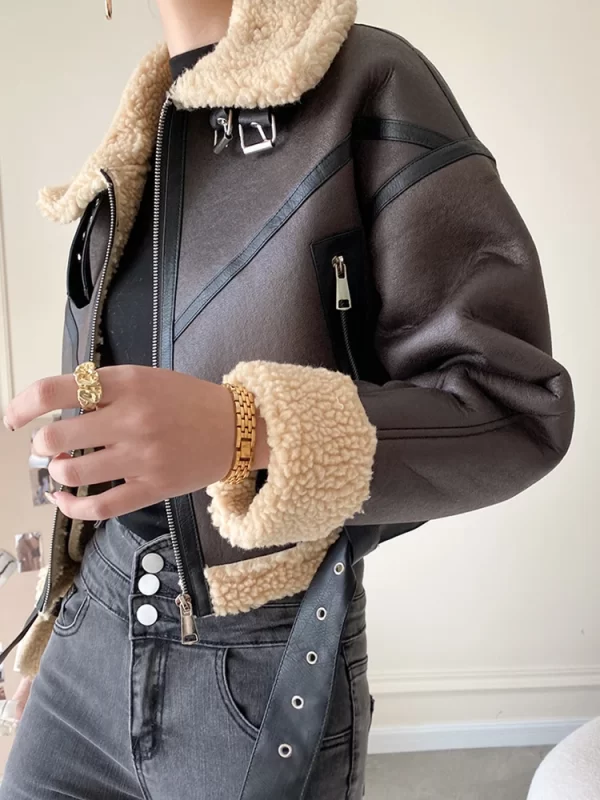 Women's Faux Lamb Fur Coat Retro Streetwear Thick Warm - Image 3