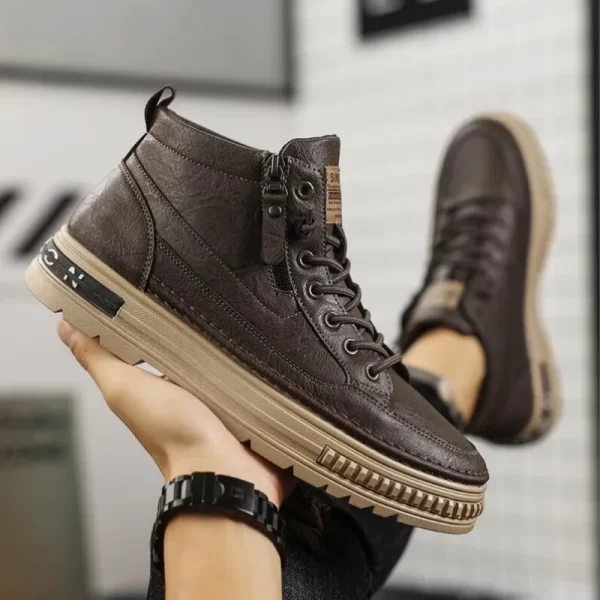 Men's High Top Boots Casual Korean Style Ankle Shoes - Image 6