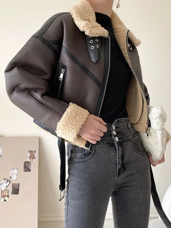 Women's Faux Lamb Fur Coat Retro Streetwear Thick Warm - Image 4