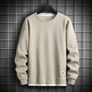 Men's Hip Hop Sweatshirt Solid Color O-Neck Pullover