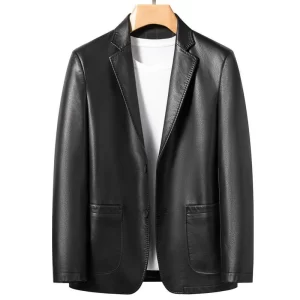 Men's Leather Suit Jacket Fashion Coat Autumn Winter Casual