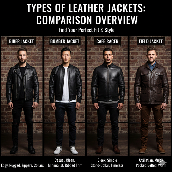types of leather jackets comparison overview