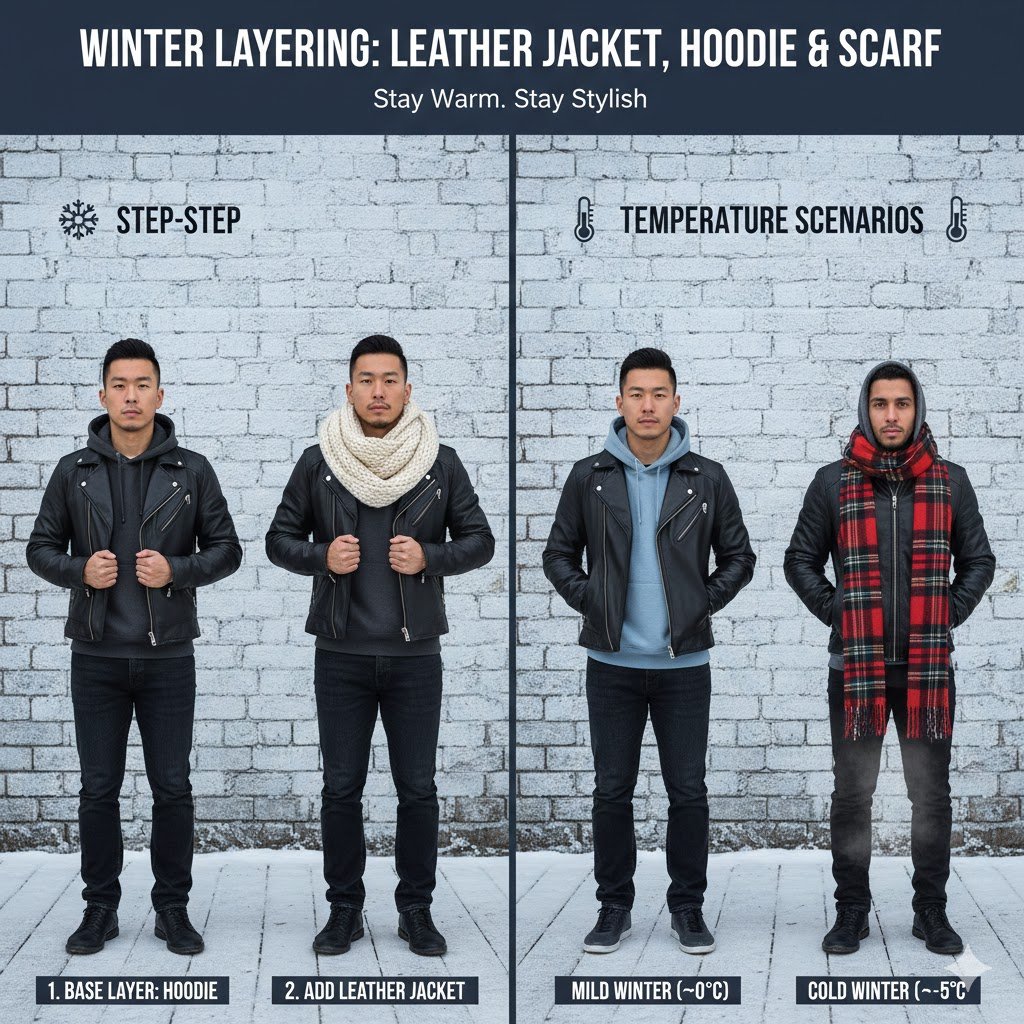 How to Layer a Leather Jacket in Winter
