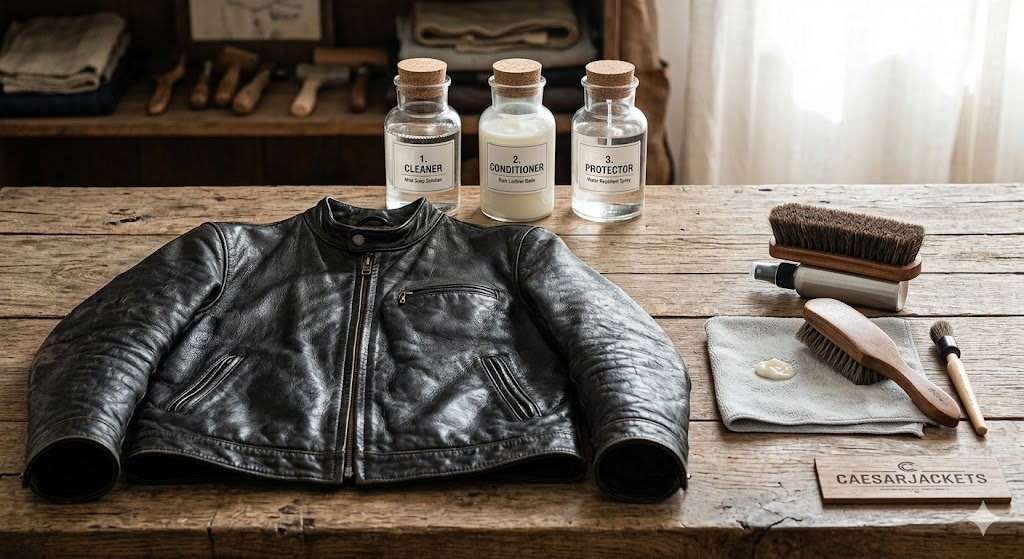 Maintenance routine to preserve a leather jacket after 10 years of use