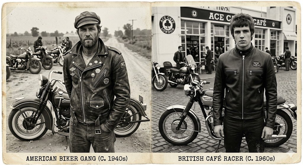 Historical roots comparison of the biker jacket vs racer jacket subcultures