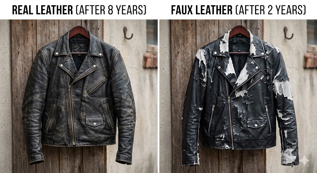 Durability comparison of real leather vs faux leather after long-term wear